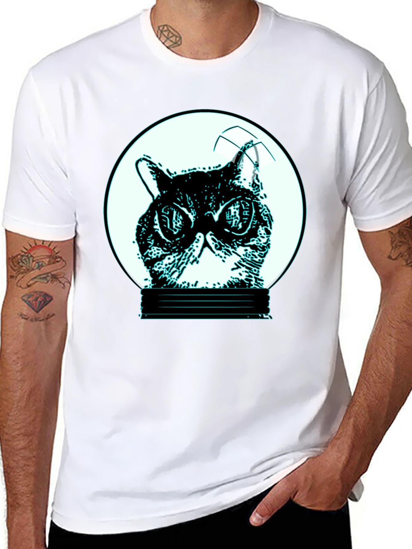 Cool Cat in Bulb Graphic Tee