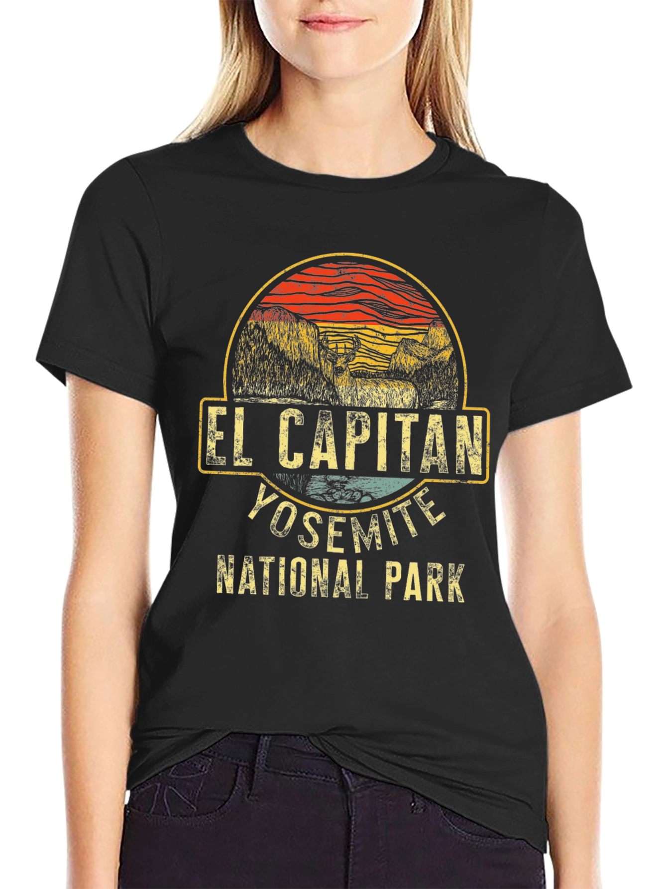 El Capitan Yosemite National Park Black T-Shirt