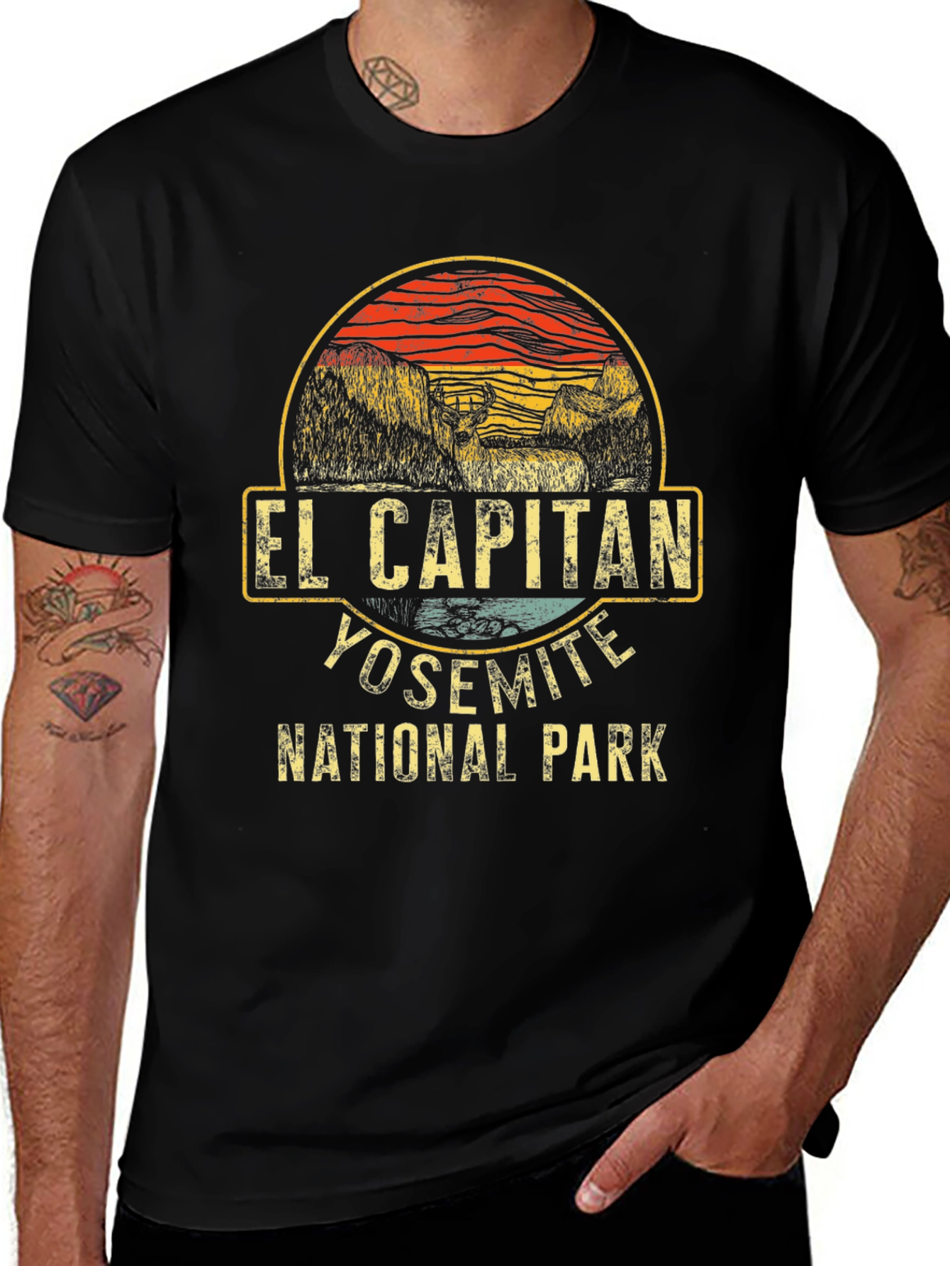 El Capitan Yosemite National Park Black T-Shirt