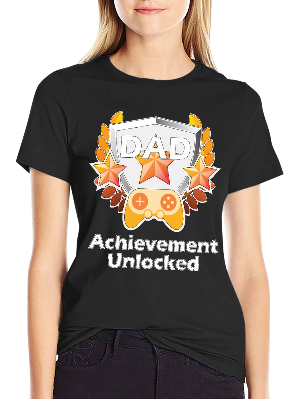 Dad Achievement Unlocked T-Shirt Gaming Fathers Day