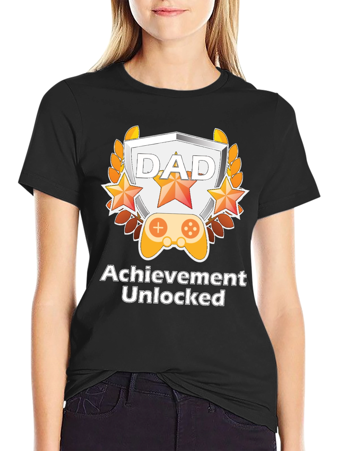 Dad Achievement Unlocked T-Shirt Gaming Fathers Day