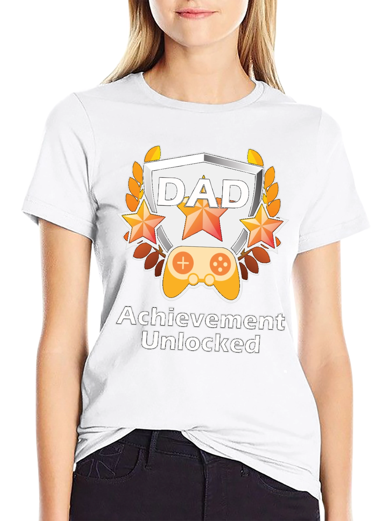 Dad Achievement Unlocked T-Shirt Gaming Fathers Day