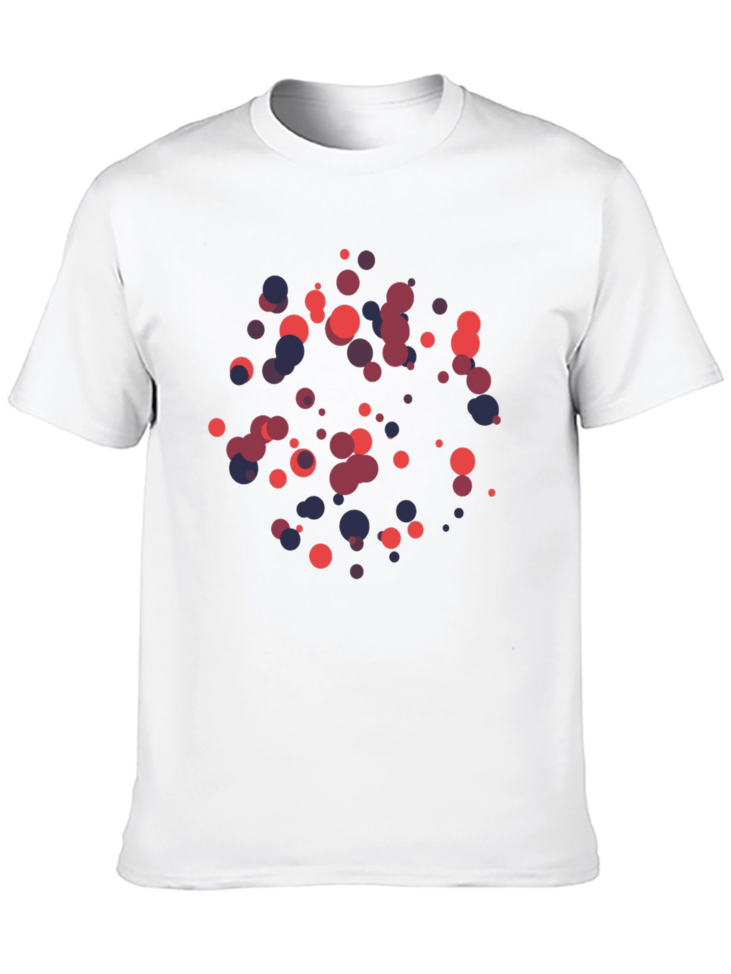 Abstract Geometric Circle Pattern Black T-Shirt