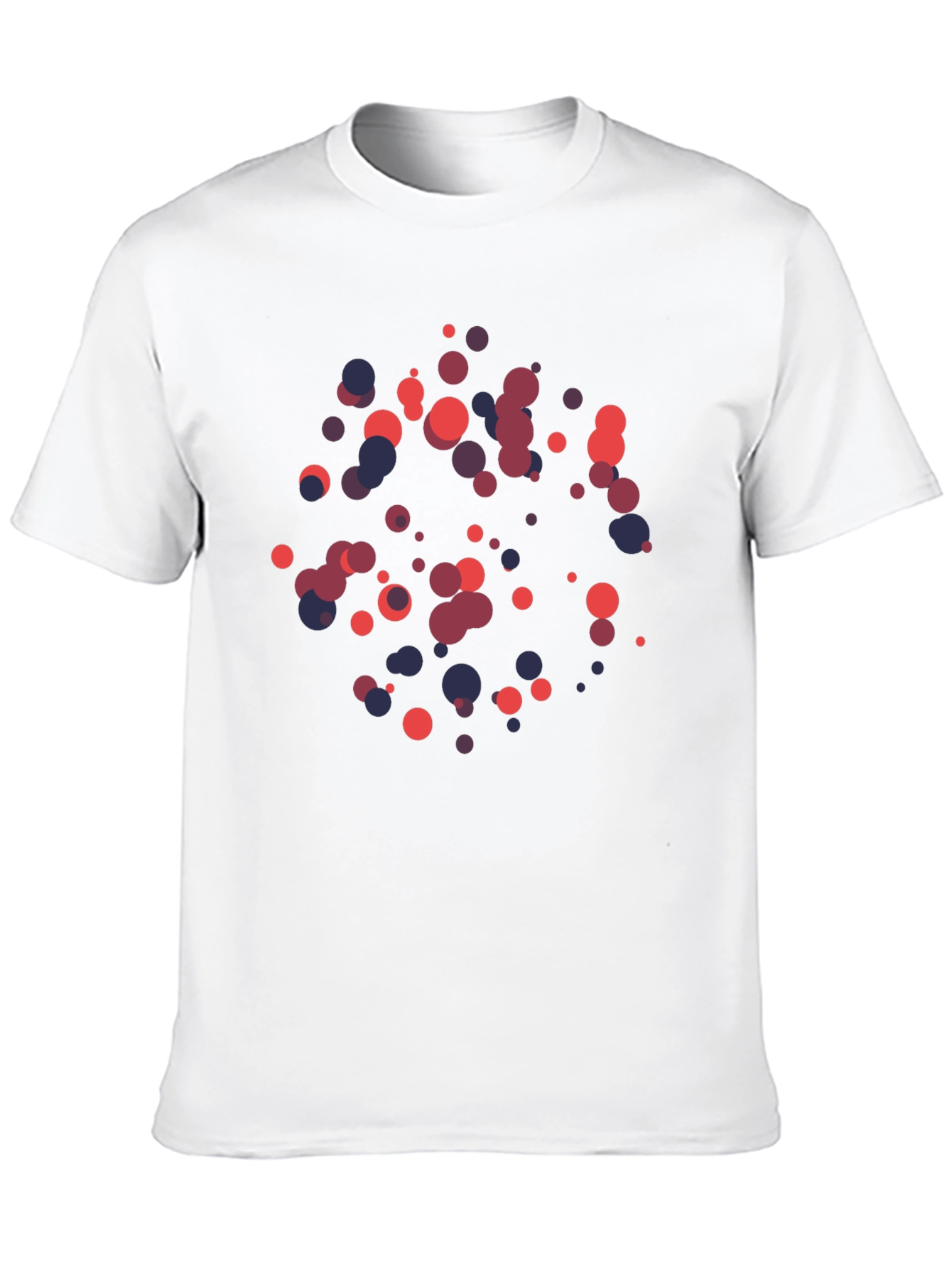 Abstract Geometric Circle Pattern Black T-Shirt