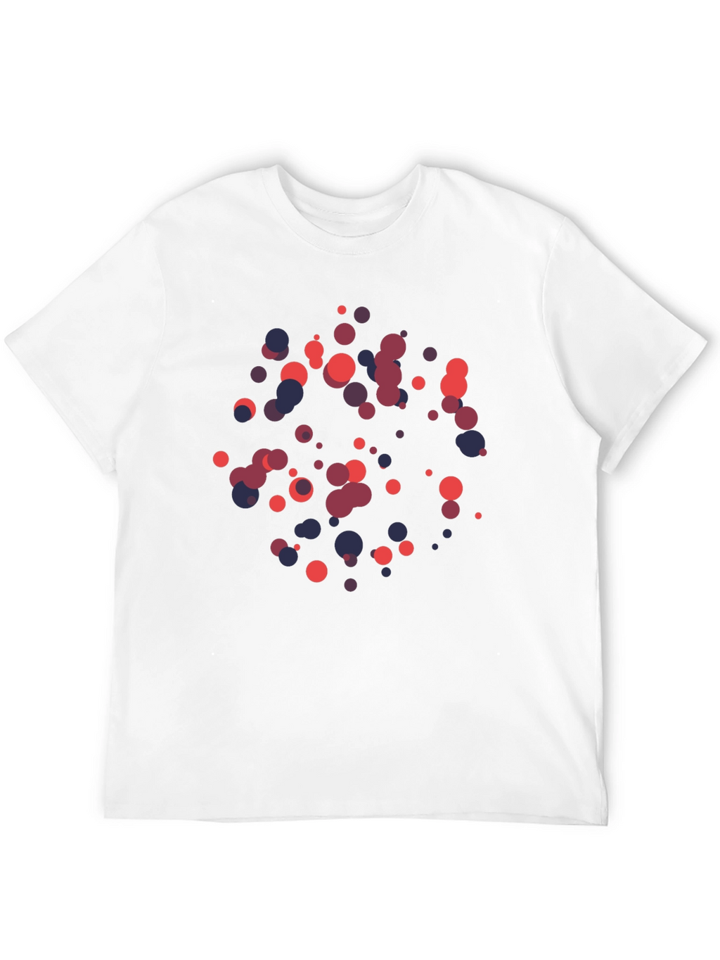 Abstract Geometric Circle Pattern Black T-Shirt