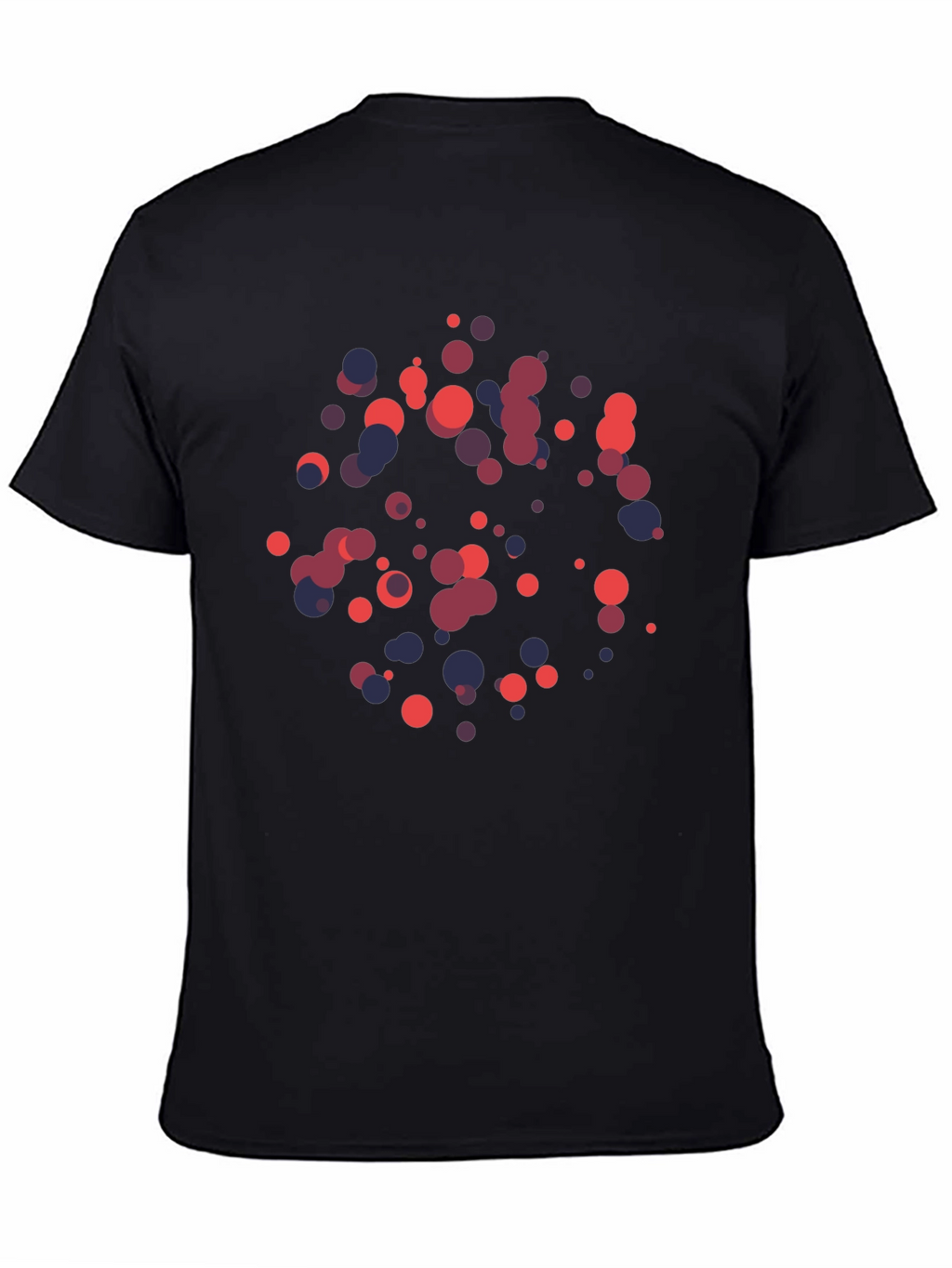 Abstract Geometric Circle Pattern Black T-Shirt