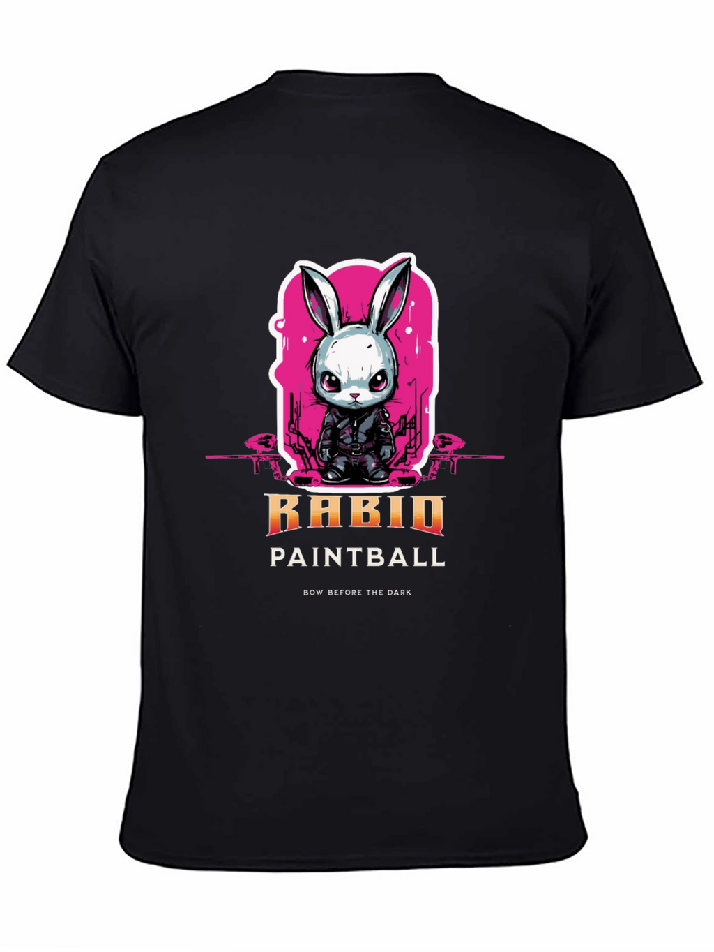 Rabid Paintball T-Shirt: Dark Rabbit Design