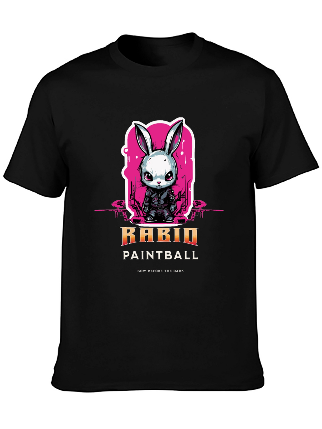 Rabid Paintball T-Shirt: Dark Rabbit Design