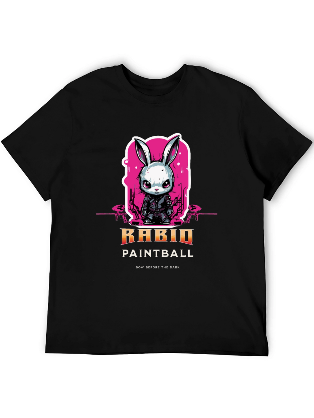 Rabid Paintball T-Shirt: Dark Rabbit Design