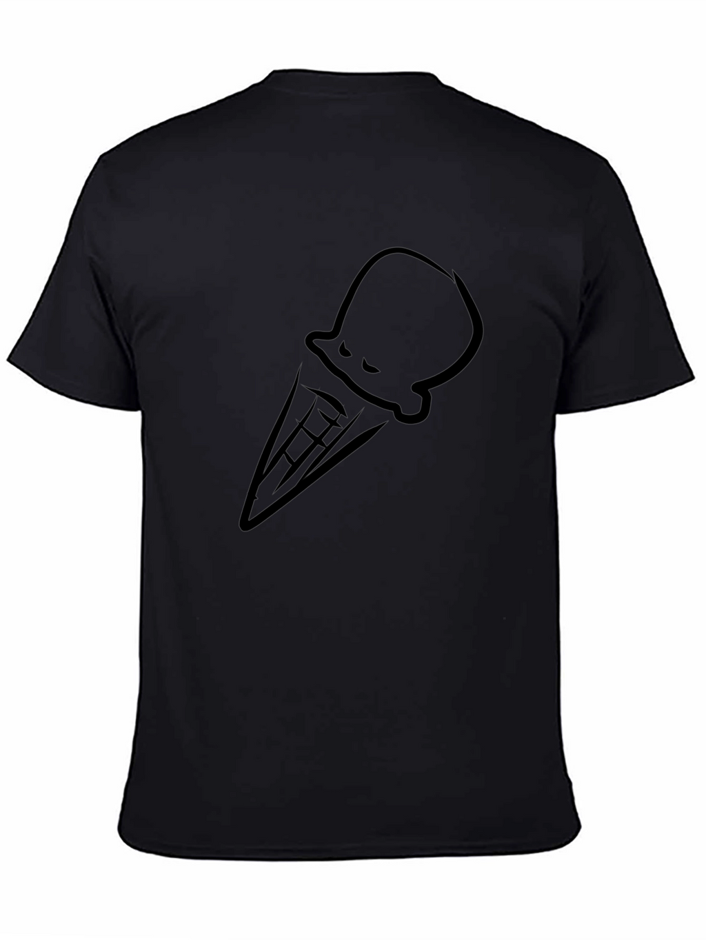 Cool Ice Cream Cone Graphic Tee - Black T-Shirt