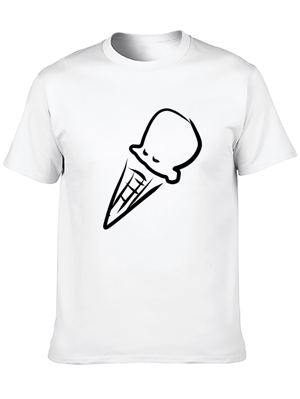 Cool Ice Cream Cone Graphic Tee - Black T-Shirt