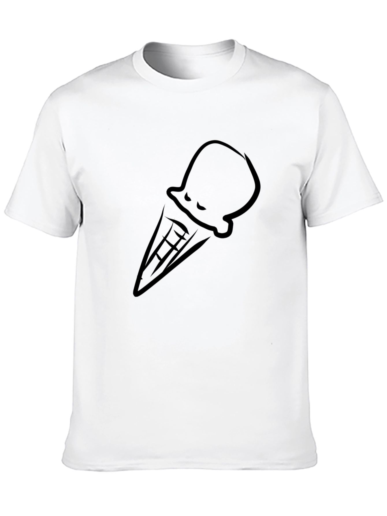 Cool Ice Cream Cone Graphic Tee - Black T-Shirt