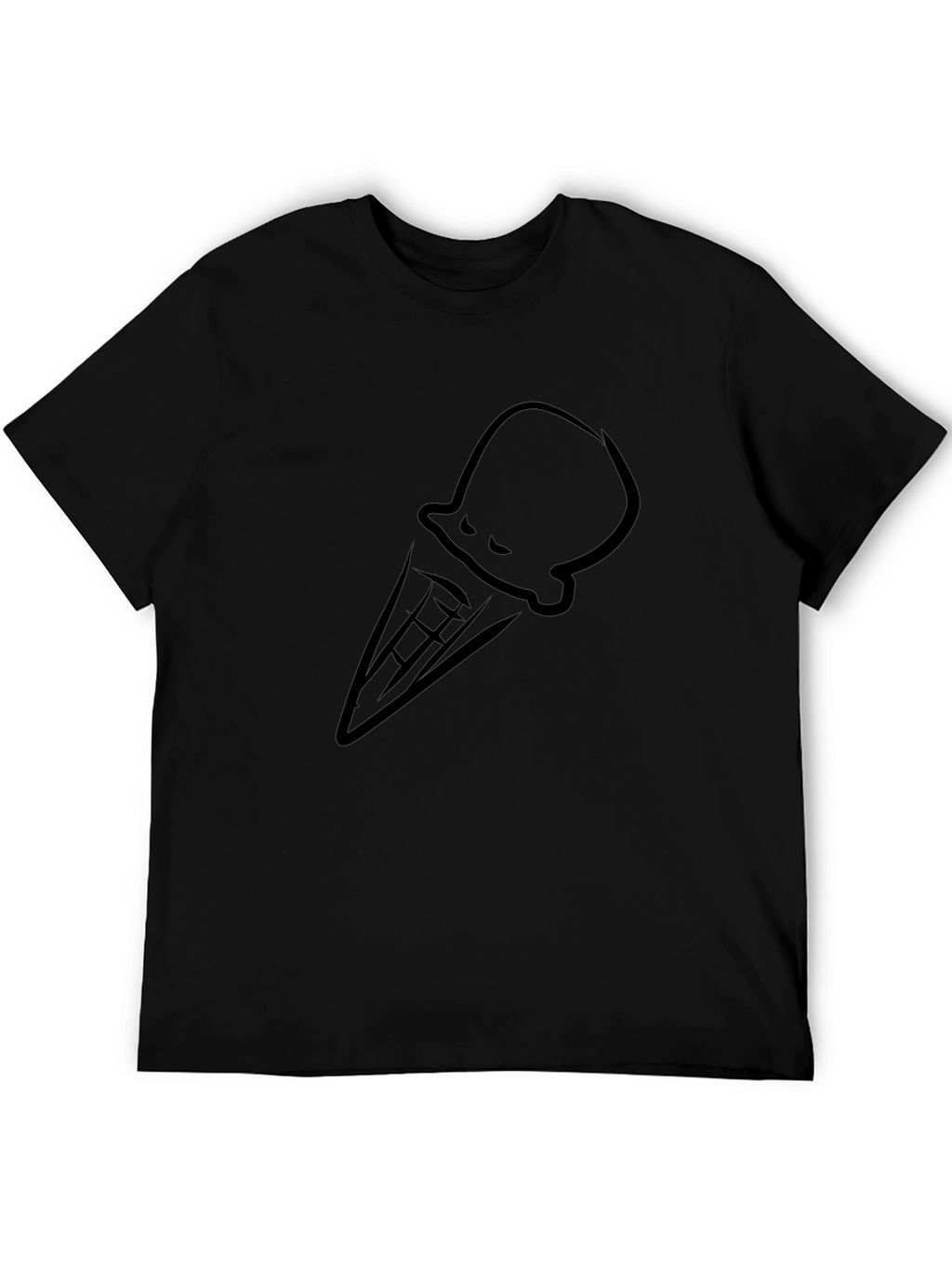 Cool Ice Cream Cone Graphic Tee - Black T-Shirt
