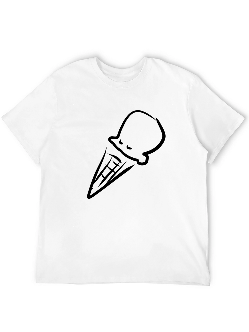 Cool Ice Cream Cone Graphic Tee - Black T-Shirt