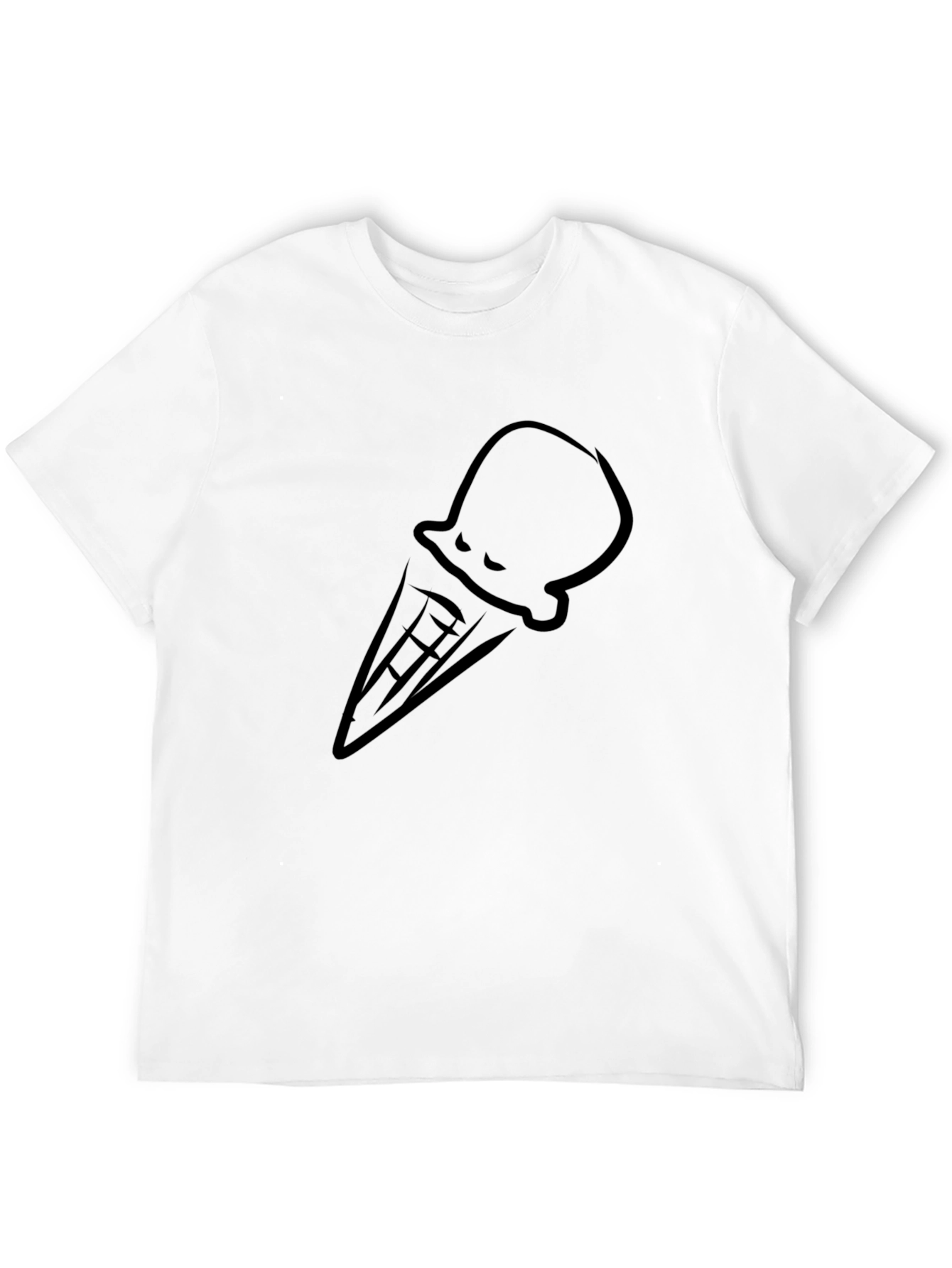 Cool Ice Cream Cone Graphic Tee - Black T-Shirt
