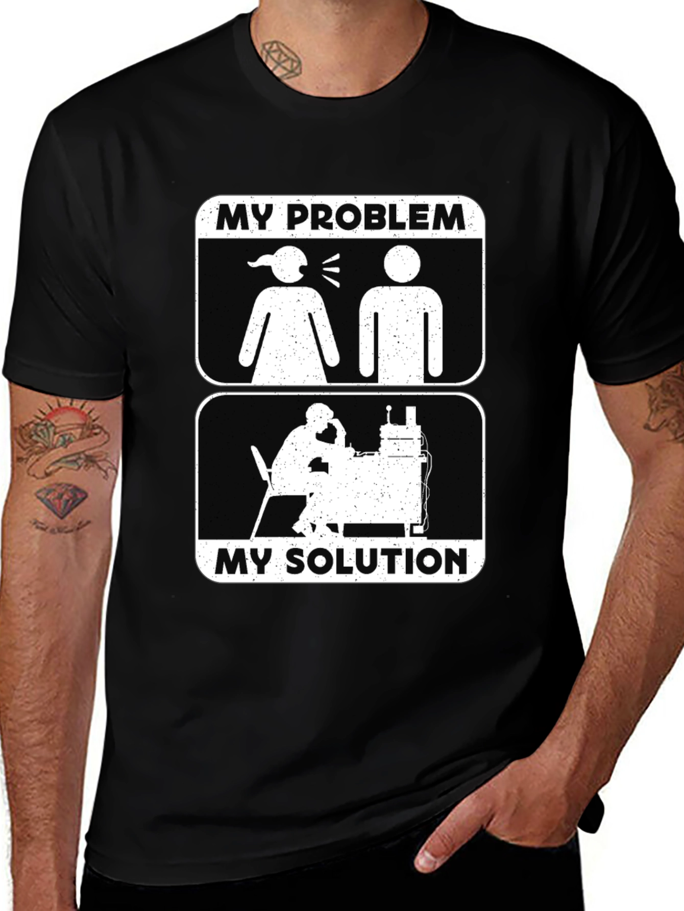 Humorous My Problem My Solution Graphic Tee
