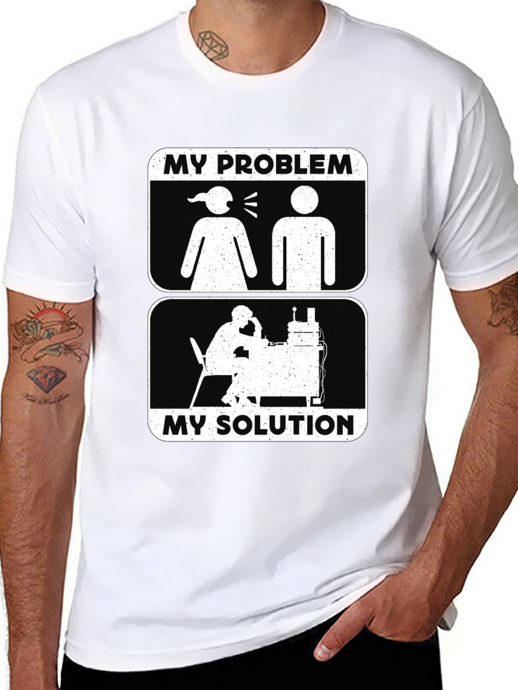 Humorous My Problem My Solution Graphic Tee