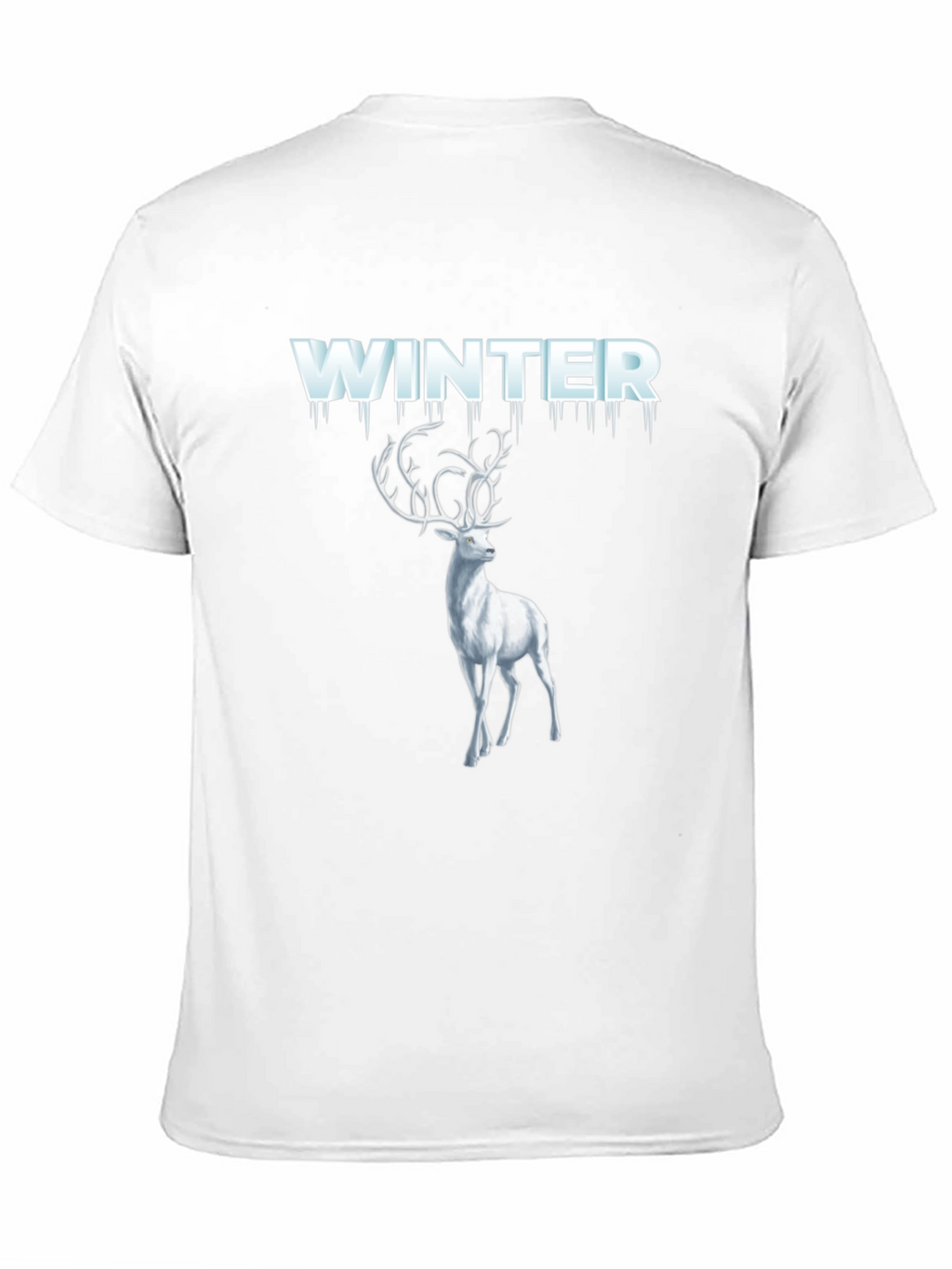 Winter Deer Graphic Tee - Black Cotton T-Shirt