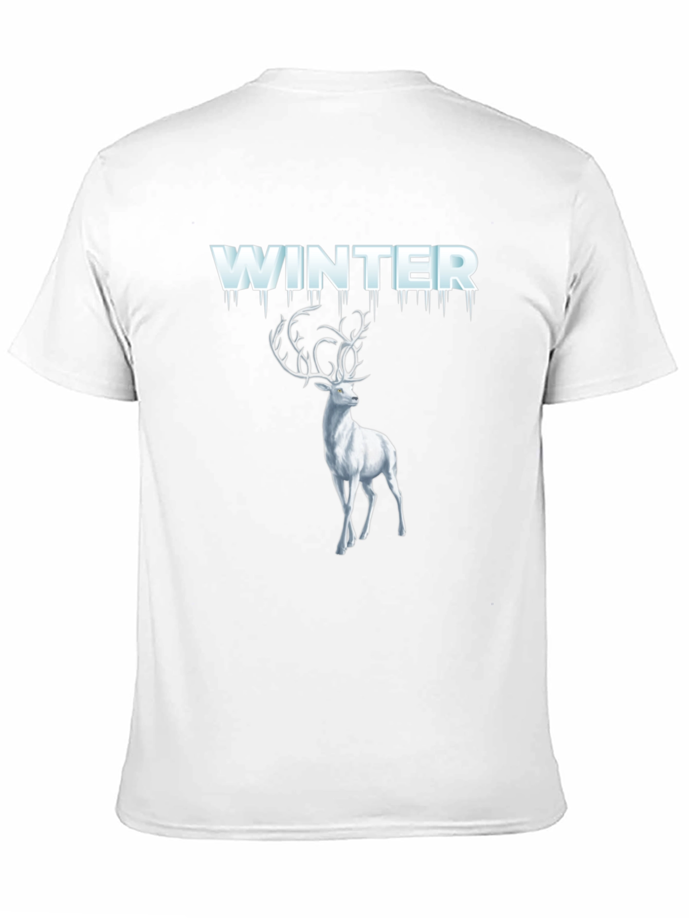 Winter Deer Graphic Tee - Black Cotton T-Shirt