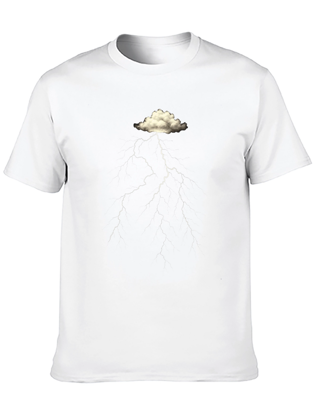 Cloud Lightning Graphic Black T-Shirt