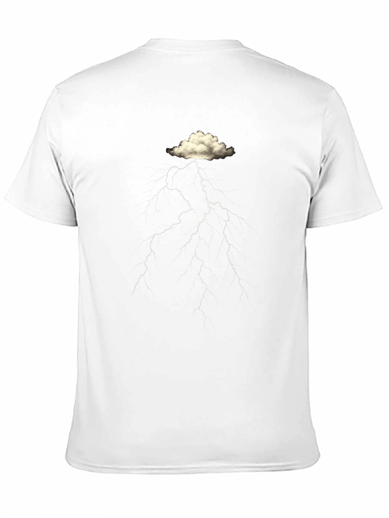 Cloud Lightning Graphic Black T-Shirt