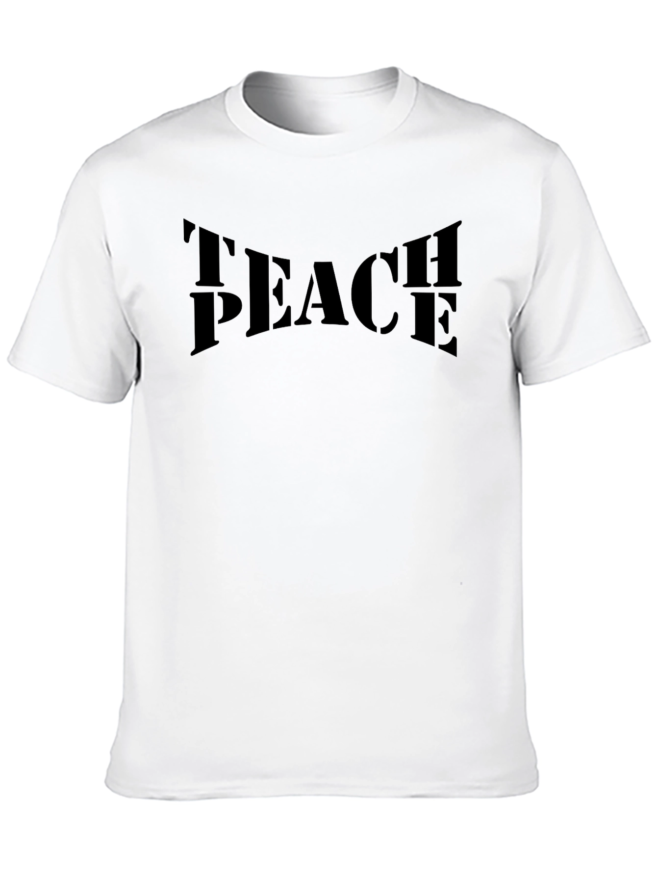 Teach Peace Black Graphic T-Shirt