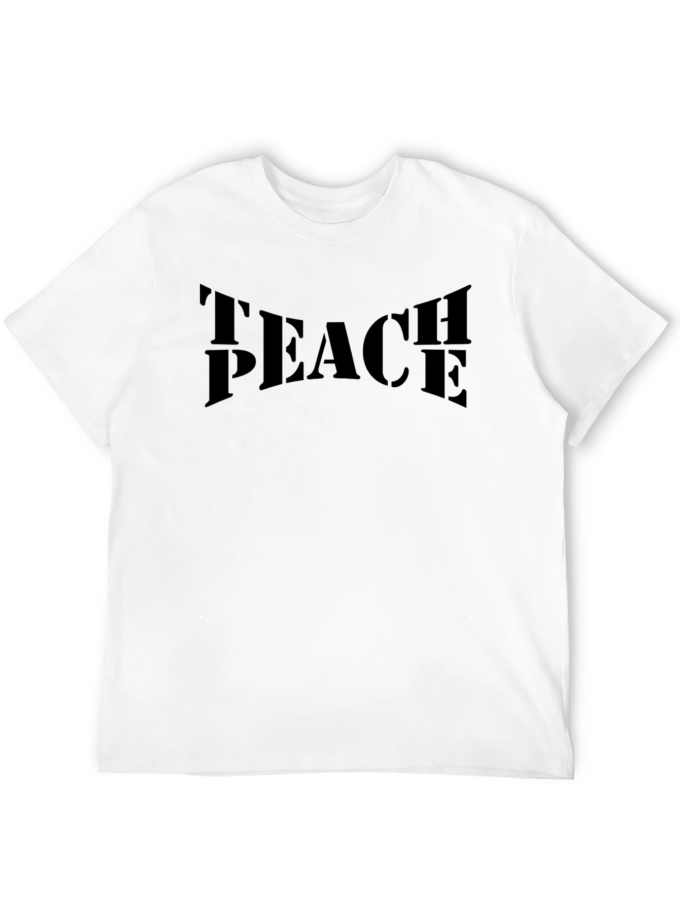 Teach Peace Black Graphic T-Shirt