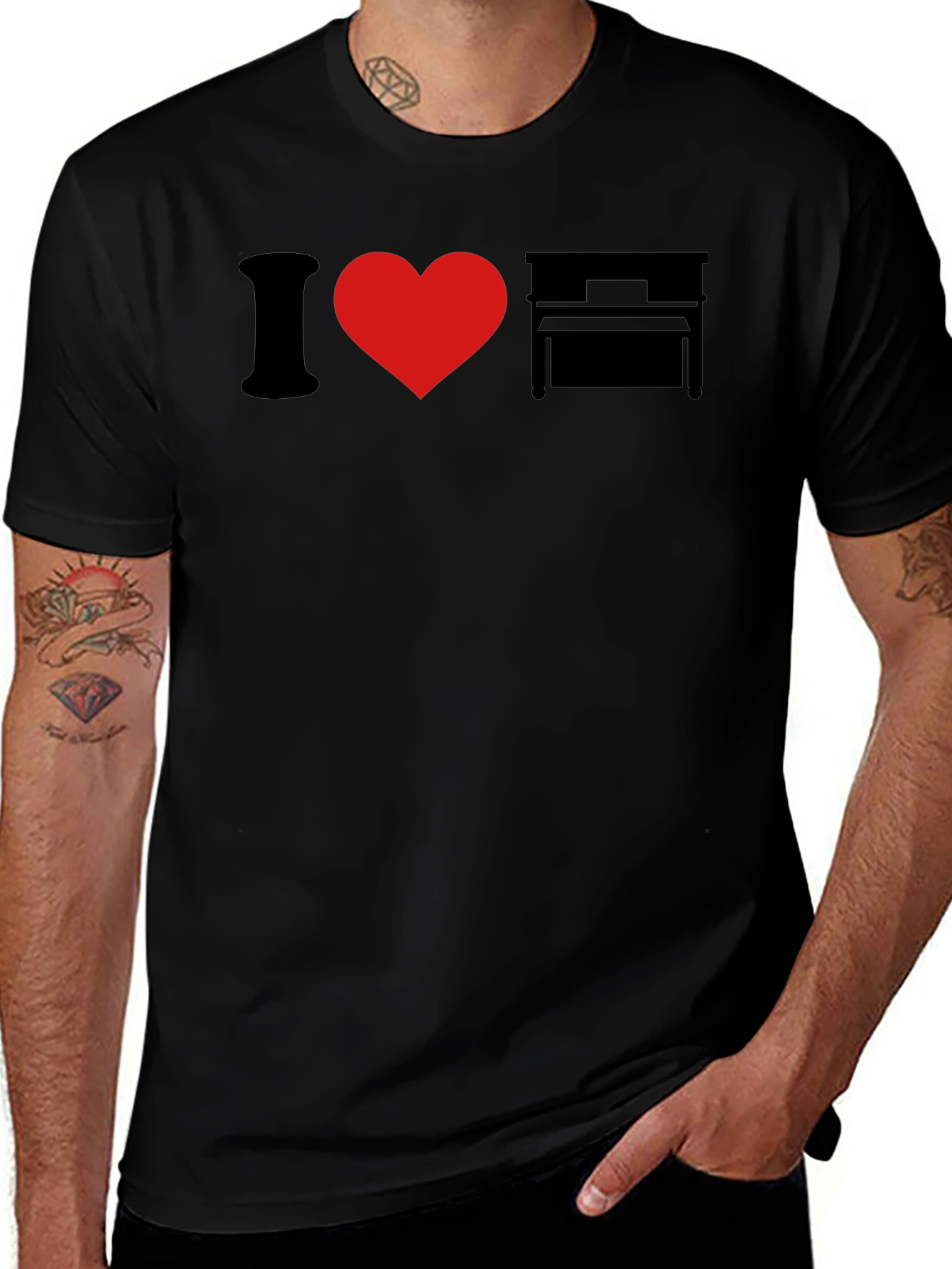 I Love Piano Graphic T-Shirt - Music Lover Tee