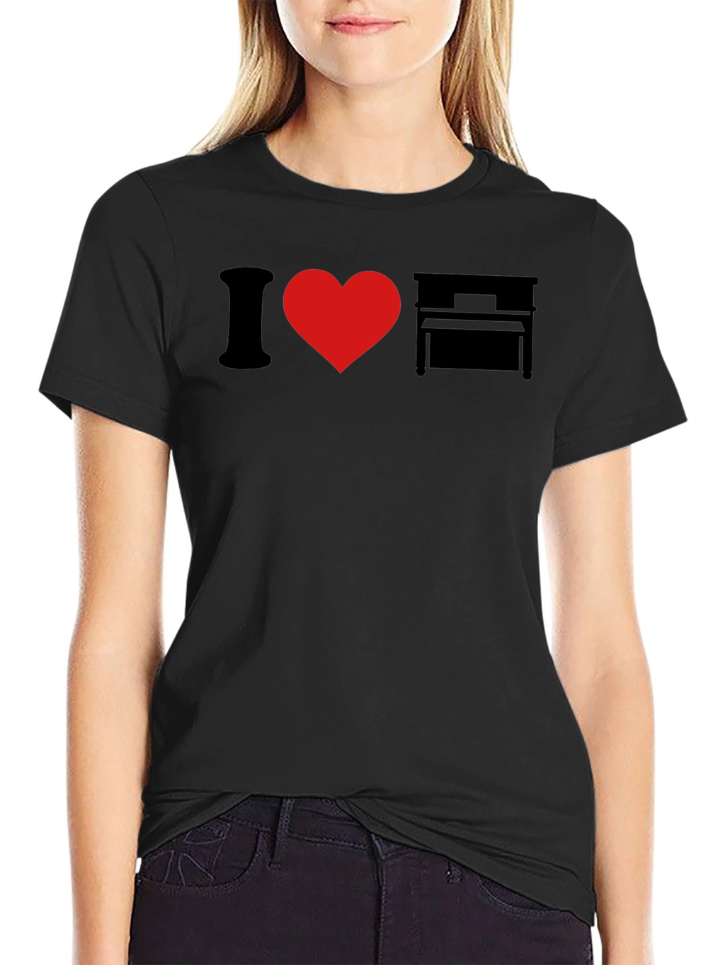 I Love Piano Graphic T-Shirt - Music Lover Tee
