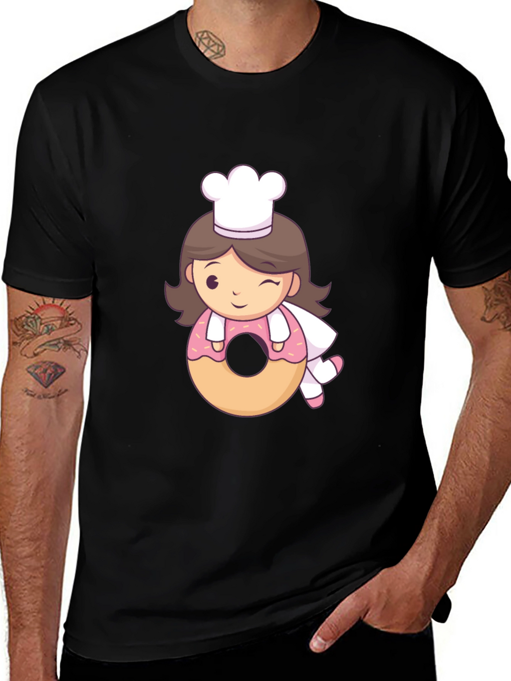 Chef Donut T-Shirt - Cute Cartoon Style!