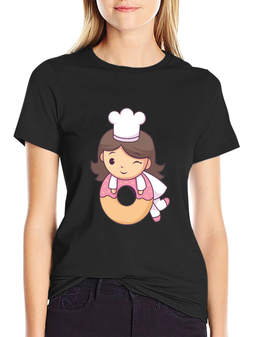 Chef Donut T-Shirt - Cute Cartoon Style!