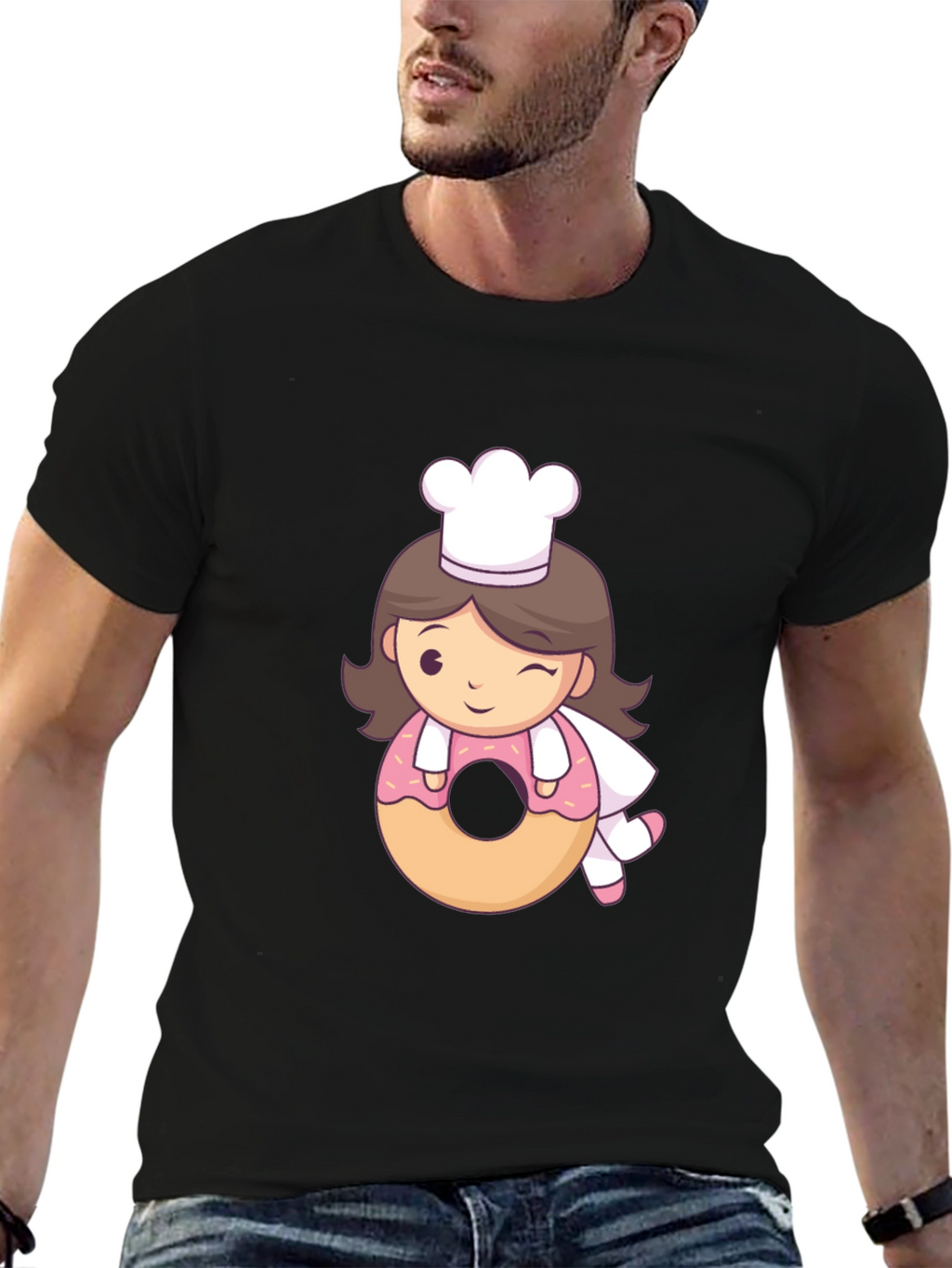 Chef Donut T-Shirt - Cute Cartoon Style!