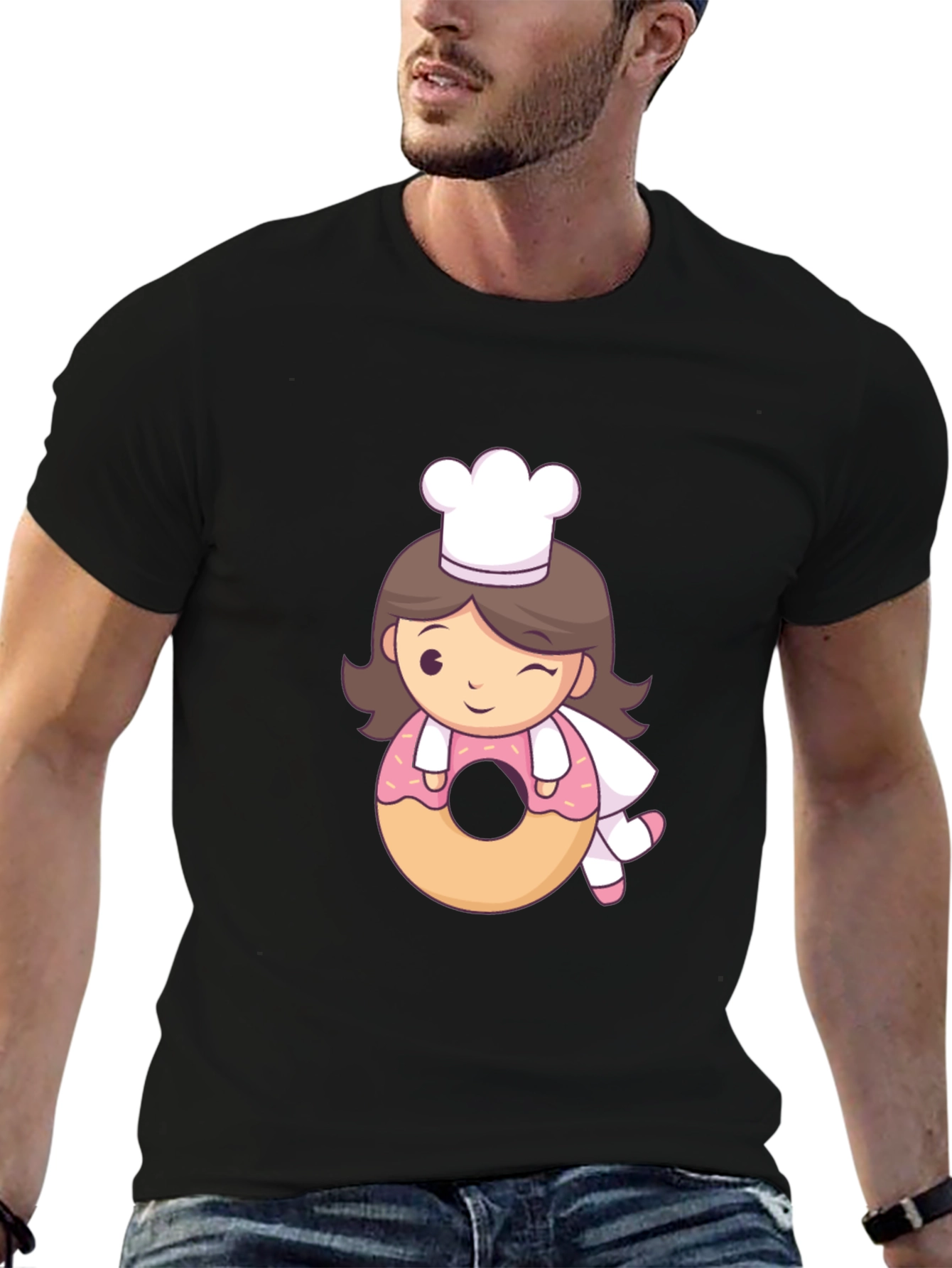 Chef Donut T-Shirt - Cute Cartoon Style!