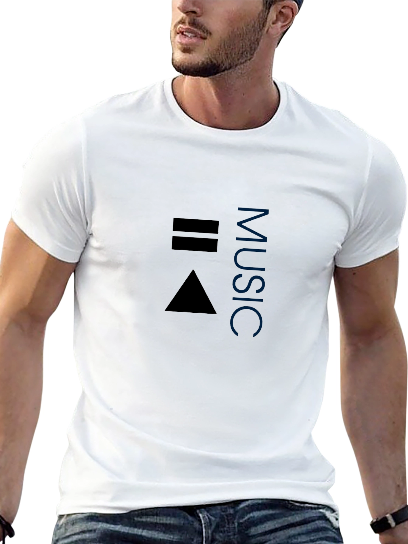 Music Symbol T-Shirt - Black Casual Tee