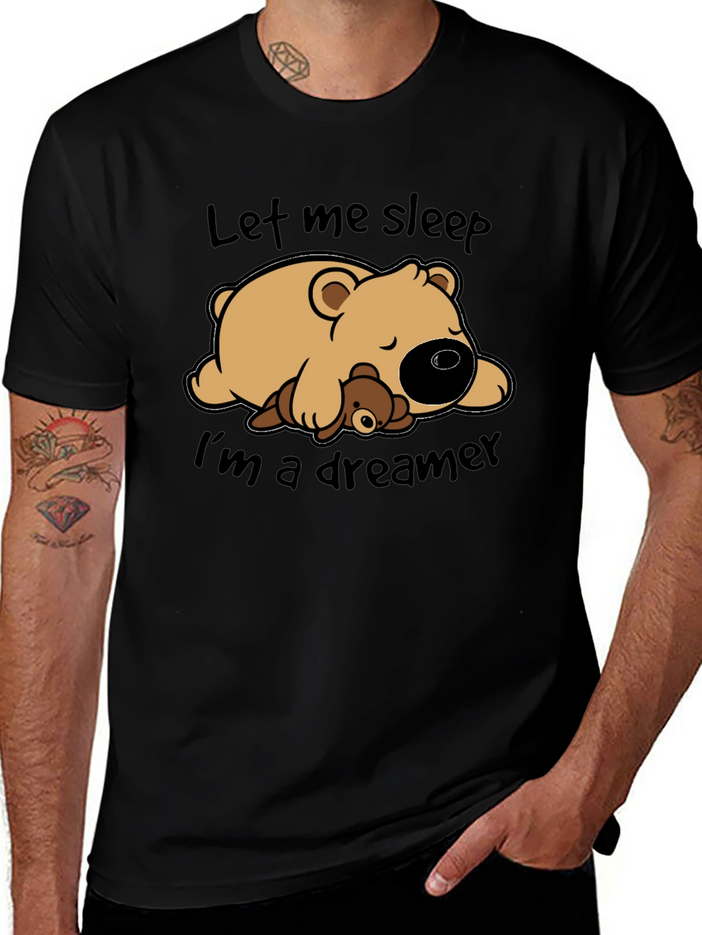 Dreamer Bear Graphic T-Shirt - Let Me Sleep