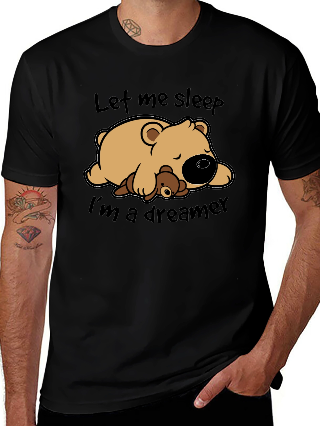 Dreamer Bear Graphic T-Shirt - Let Me Sleep