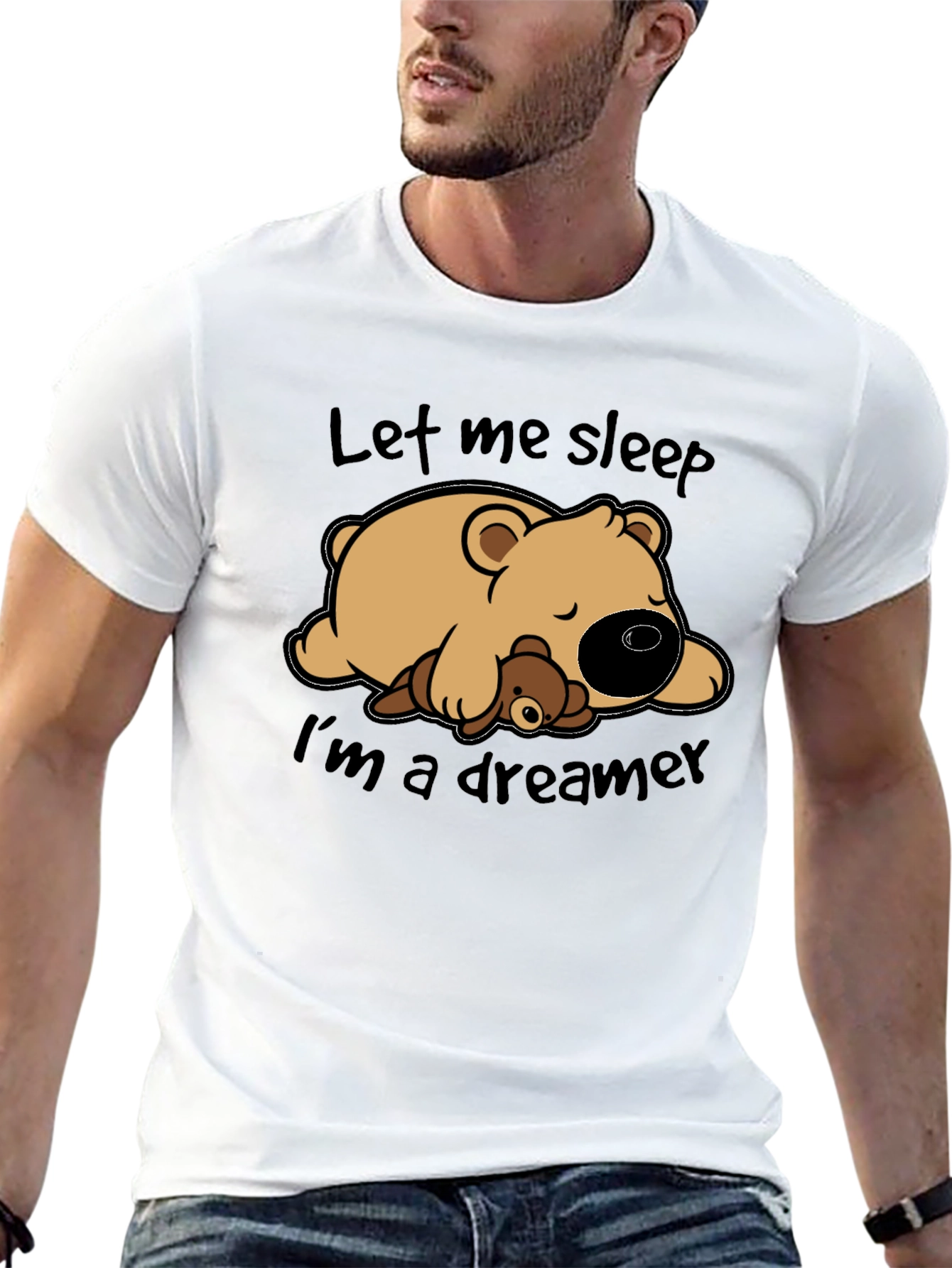 Dreamer Bear Graphic T-Shirt - Let Me Sleep