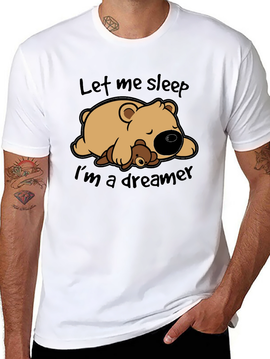 Dreamer Bear Graphic T-Shirt - Let Me Sleep
