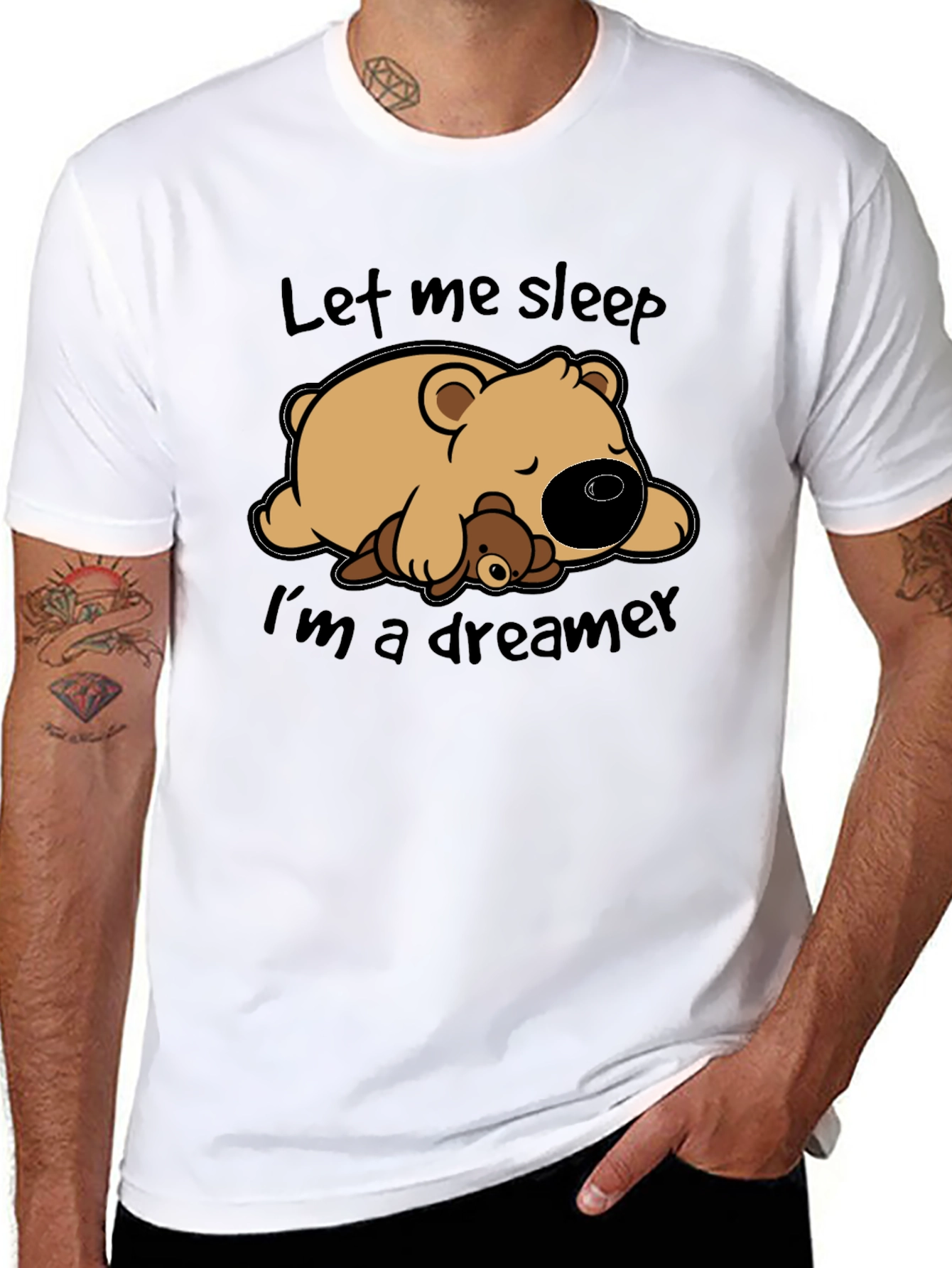 Dreamer Bear Graphic T-Shirt - Let Me Sleep