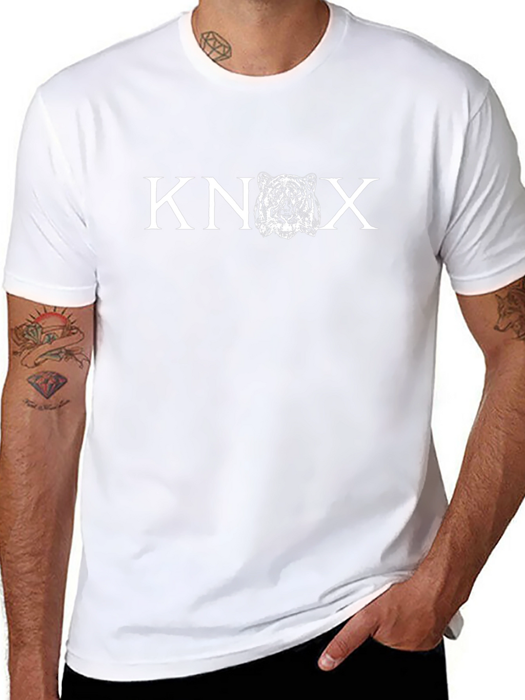 Knox Tiger Graphic Tee - Black Cotton T-Shirt