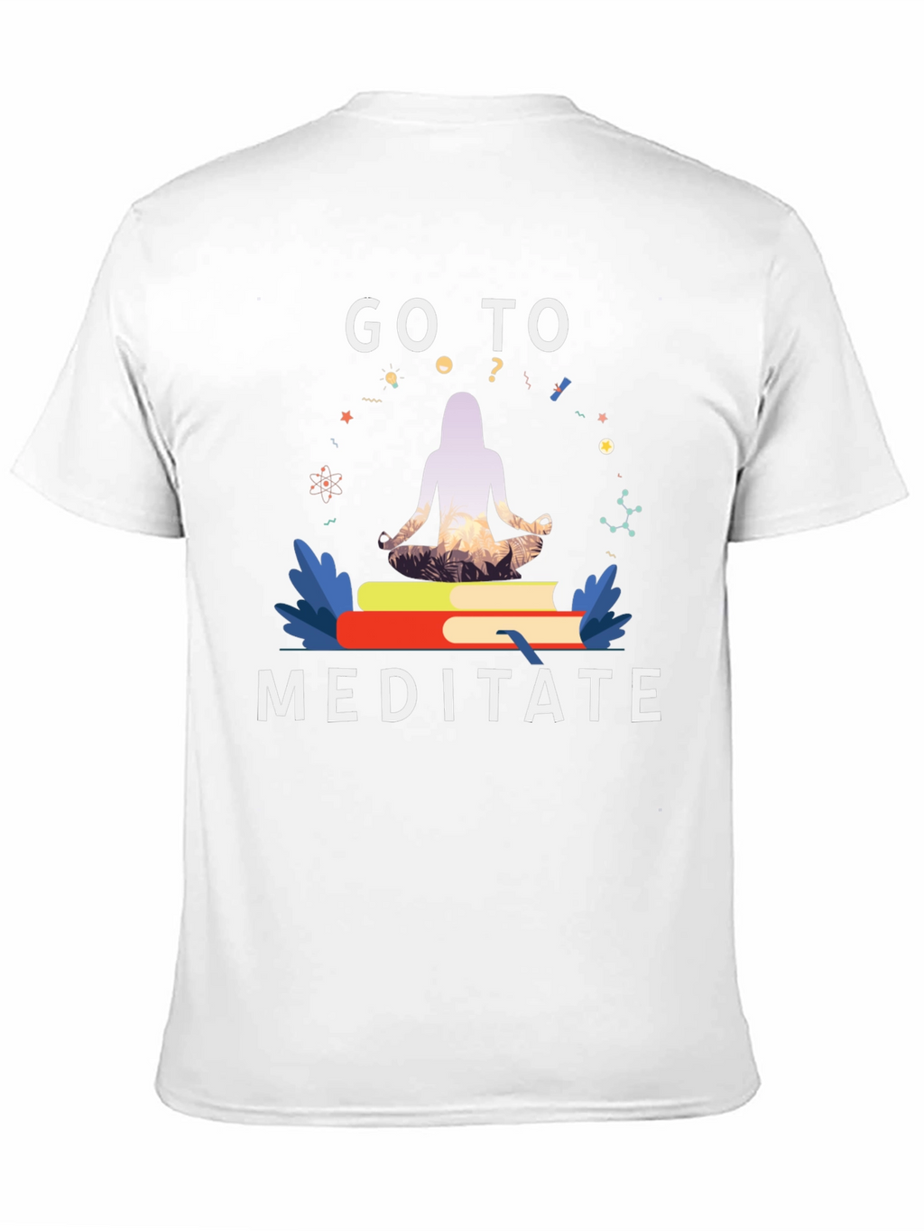 Meditate T-Shirt - Yoga Book Design Black Tee