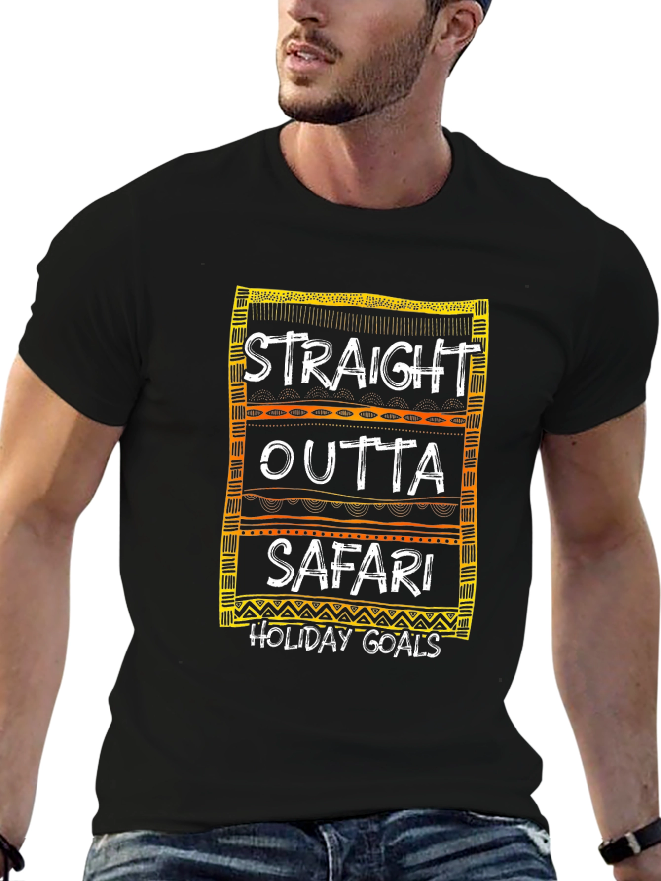 Straight Outta Safari Holiday Goals Graphic T-Shirt