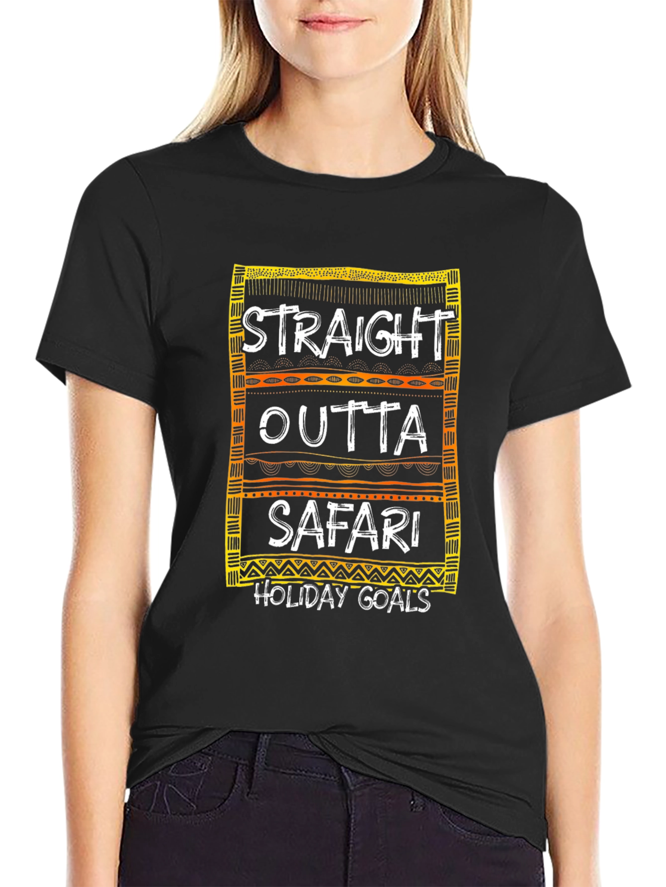Straight Outta Safari Holiday Goals Graphic T-Shirt