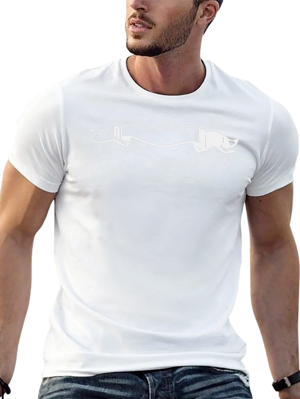 Black T-Shirt with Graphic Banner Design