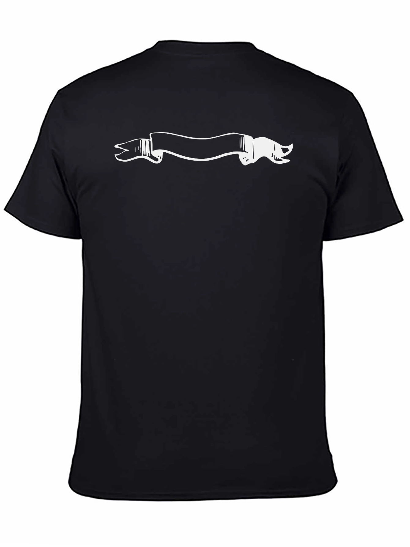 Black T-Shirt with Graphic Banner Design