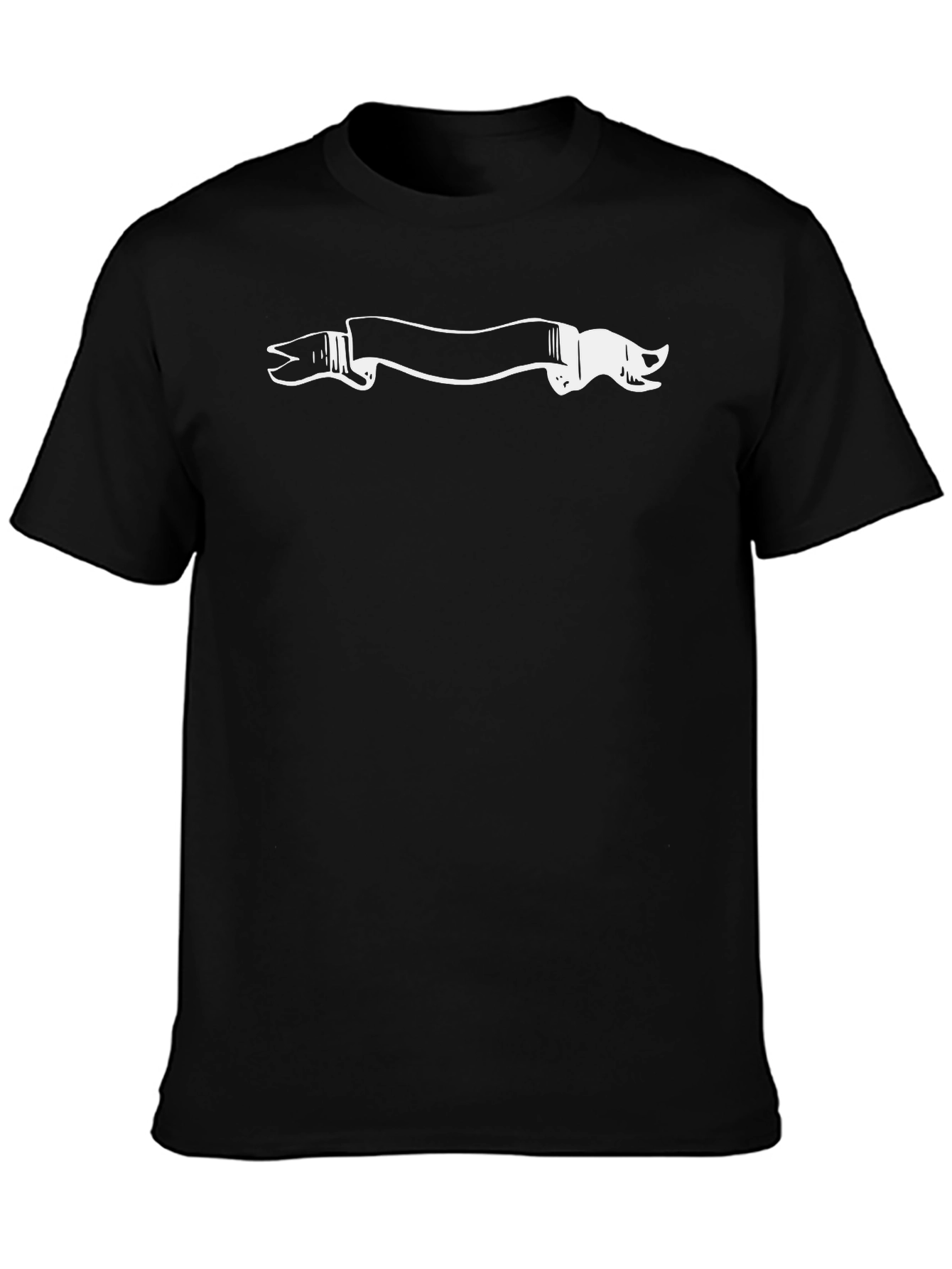 Black T-Shirt with Graphic Banner Design