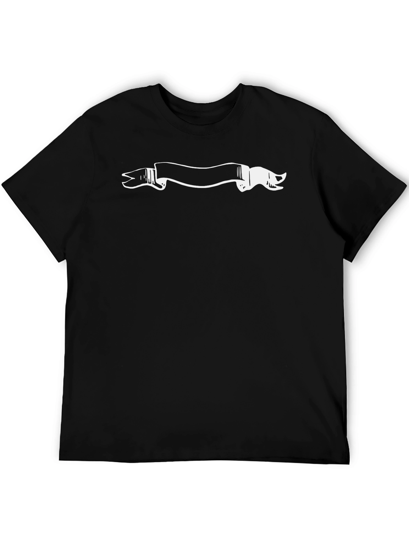 Black T-Shirt with Graphic Banner Design