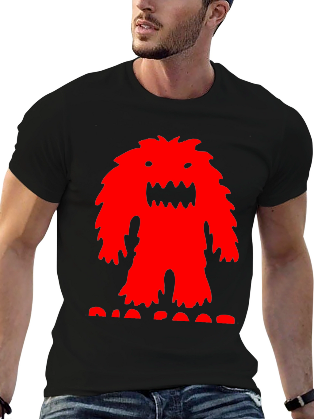 Monster Graphic Print Crew Neck T-Shirt