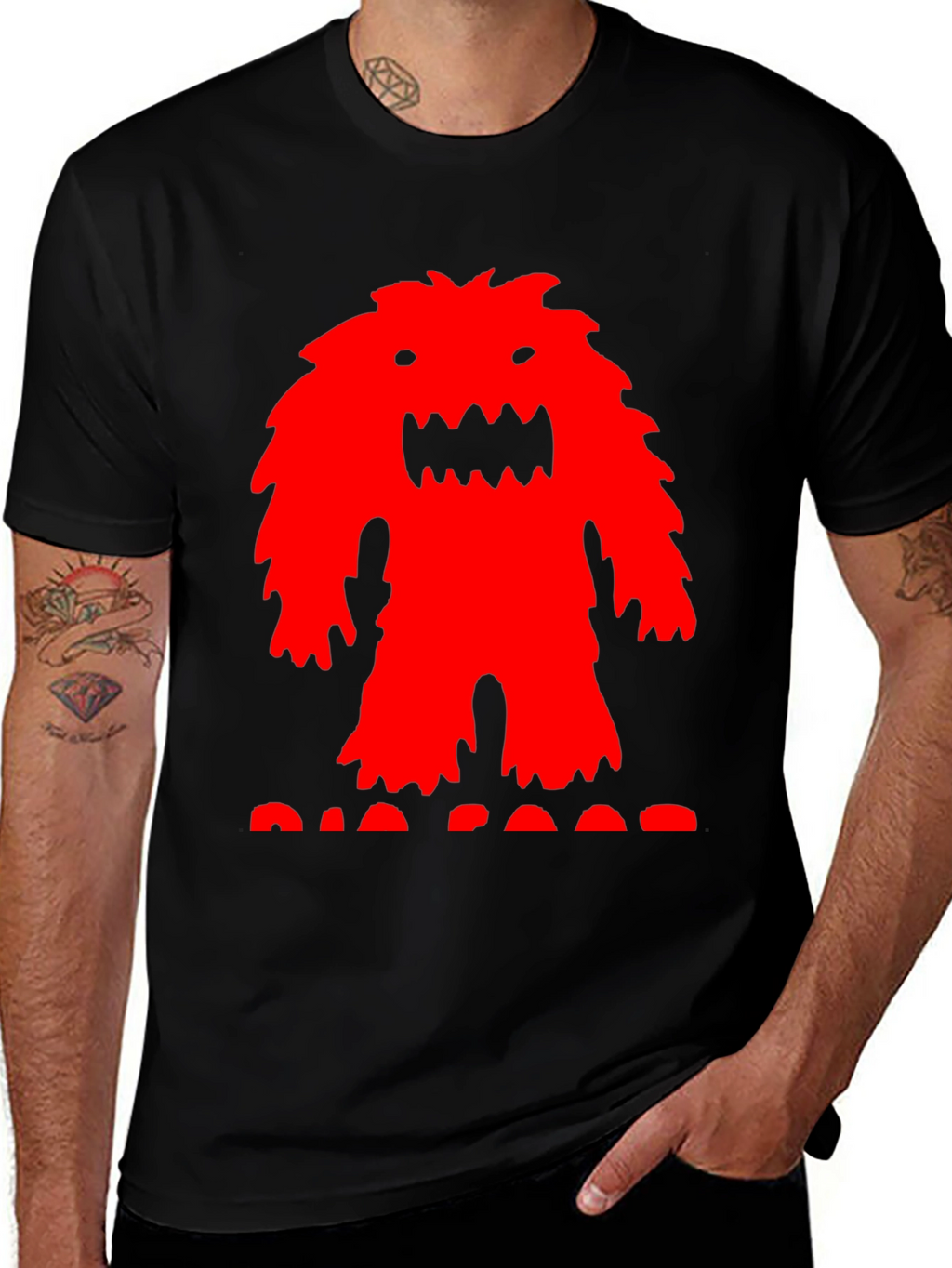 Monster Graphic Print Crew Neck T-Shirt