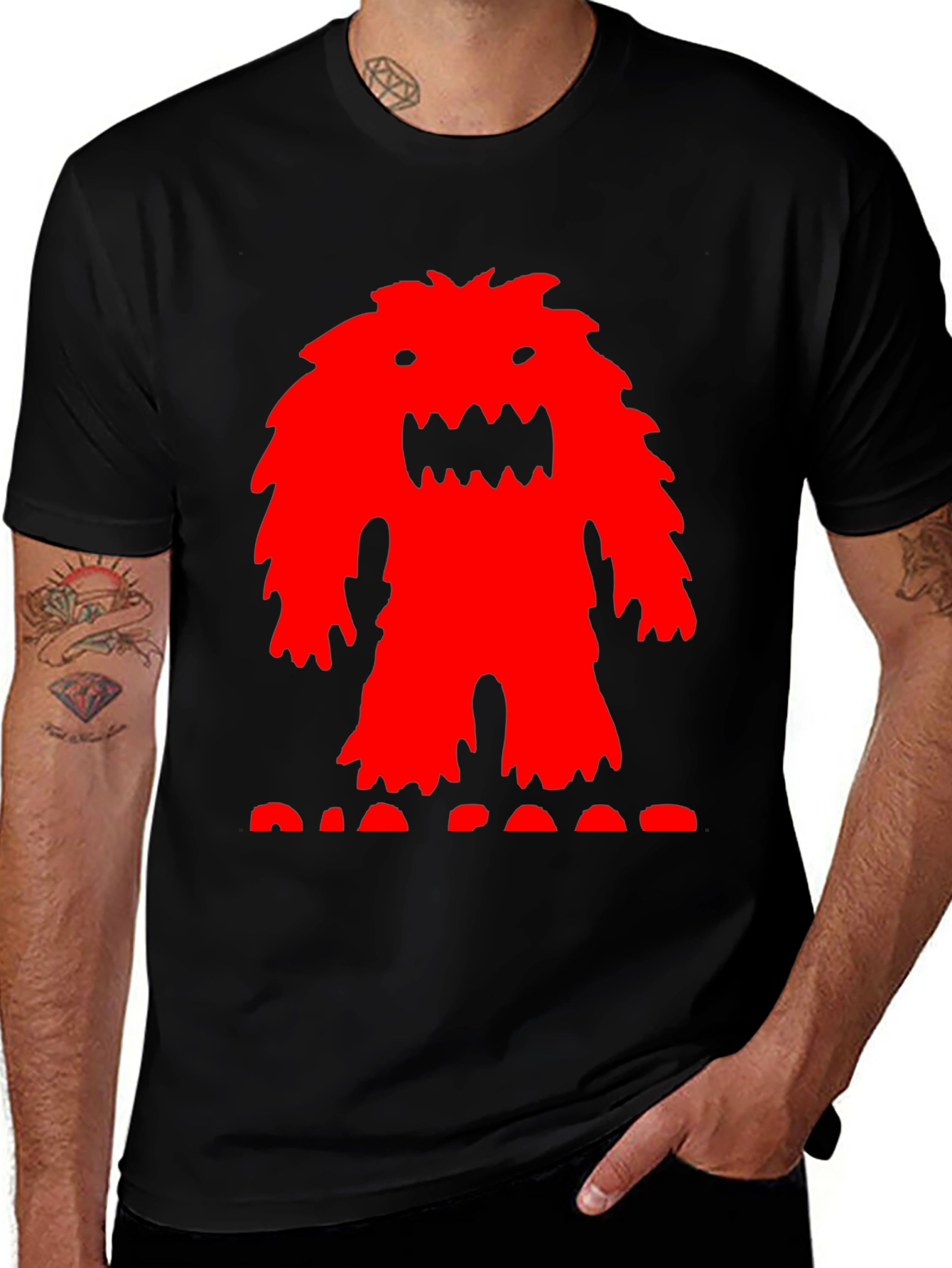 Monster Graphic Print Crew Neck T-Shirt